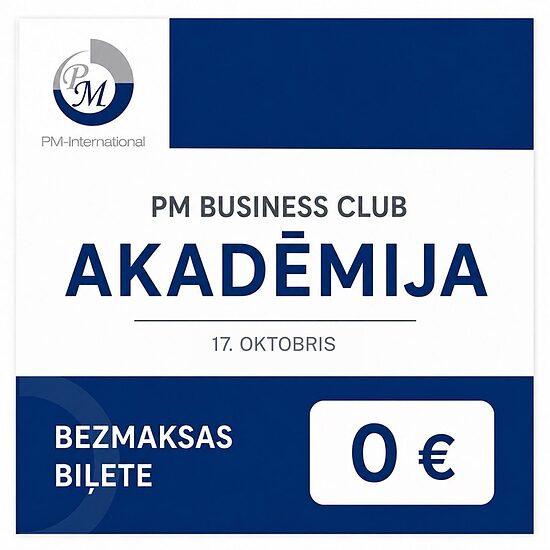 PM Business Club Akadēmijas speciālā biļete